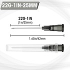 22 Gauge 1 Inch Needle With Caps  Sterile Disposable Luer Lock Lab 22g 1 Inch 