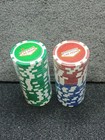 Lot Of 50 Souvenir Casino Chips Las Vegas Nevada 10 Red - 25 Green - 15 Blue 