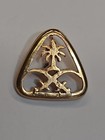 Saudi Arabia Coat Of Arms Tie Tack Pin Gold Color Cut-out Palm Tree   Swords