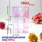 18pcs 10ml Travel Transparent Plastic Perfume Atomizer Empty Spray Bottles Reuse