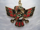 Vtg Northwest Coast First Nations David Audette Enameled Thunderbird Necklace