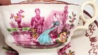 Antique Queen Victoria   Albert Sunderland Luster Cup   Saucer