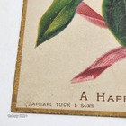 Antique Christmas Trade Card Raphael Tuck London Rts Logo Victorian Floral