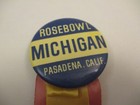 Vintage University Of Michigan Football Rose Bowl Pin Button Ribbon Pasadena