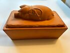  pate    Rare Collectible Vintage Pig On Top Of Ceramic Baking Dish  9x5x4 5 In 