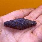 Rare Roman Era Antique Silver Carved Ancient Bead Wearable 