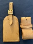 Authentic Louis Vuitton Luggage Tag Poignet Vachetta Leather Bag Vintage