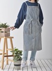 Cotton Denim Apron Soft - Unisex Adjustable Bib Apron With 5-pockets Perfect    
