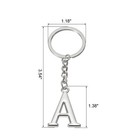 Initial Letter Key Chain Letter A Key Chain Pendant Key Ring Silver