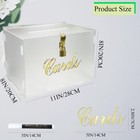 11  Frosted Wedding Card Box With Lock  Acrylic Gift Card Box For Wedding Dec   