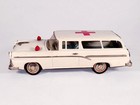 Bandi Japan Tin Litho     Ford Station Wagon Ambulance       11 5       friction