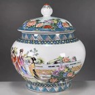 Chinese Jingdezhen Famille Rose Porcelain Pot Seven Fairies Tea Caddy 7 87 