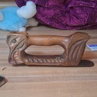 Vintage Original Carved Wood Handle Atze With Steel Blade