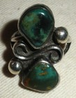Vintage Navajo Great Turquoise Sterling Silver Ring Size 7 Vafo