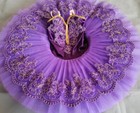 Girls Ballet Professional Tutu Dress Purple Stage Dance Ballet Leotard Dress