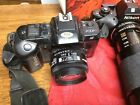Lot Of 4 Nikon  Pentax   Minolta 35mm Slr Film Cameras As Is Parts Display