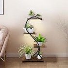 Plant Stand Indoor With Grow Lights  4 Tiered Metal Plant S Shape-natural Light