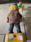 Vintage Japan Tin  Battery Operated Yonezawa Clown Balloon Vendor Toy Not Workin