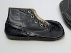 Antique Black Leather Doll Shoes High Top Lace-up Boots 5  Vintage Infant Shoes