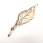 Sterling Silver Leaf Brooch Pin Open Cutwork 2 75  Marked Silver Boho Vintage