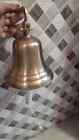 6  Nautical Hanging Door Ship Bell Vintage Brass Big With Wall Mounted Bracket