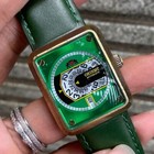 Rare Orient Jump Hour Automatic Nrak-a0 Square Green Dial Jdm Vintage Watch