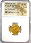 Heraclius  Her  Constantine   Heraclonas Gold Av Solidus 632-641 Ad  Ngc Ch Au