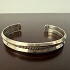 Stamped Sterling Silver Carinated   Twisted Rope Cuff Bracelet Navajo 6 
