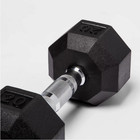 Hex Dumbbell 20lbs Black Rubber Coated  Chrome Handle Single Piece