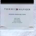 2 New  White With Black Stripes Tommy Hilfiger American 90  Cotton Bath Towels