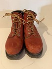 Vintage Red Wing Burnt Red Leather Super Sole Steel Toe Lace Boot- 7 5d