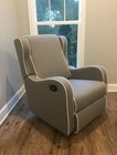 Gray Swivel Glider Recliner Nursery Multiposition Chair Baby Mom Feeding Sleep