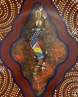Allligator Lizard Plate-traditional Hand-painted Australian Aboriginal Art -11 