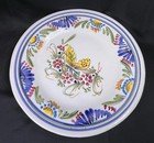 Vtg French Provincial Faience Floral Butterfly 10 25  Handpainted Plate Signed