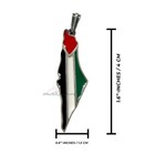 Palestine Map Pendant -sterling Silver Enamel Engraved City Names On Back