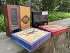 Set Of 4 Empty Cigar Boxes  San Cristobal  La Aroma De Cuba  Montecristo   Tabak