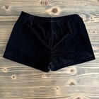 Girls Gk Elite Black Velvet Gymnastics Shorts Cl With White Logo