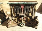 4 Antique Painted Cast Iron Decorative Plinth Column Bases Architectural Accents