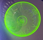 Vintage 1930s Hocking Cameo Ballerina Green Uranium Glass Butter Lid Cloche Only