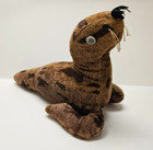 Vintage Stuffed Sea Lion Unmarked Old Eyes Animal Brown Brindle Plush