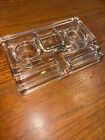 Antique Glass Desk Inkwell Art Deco Double Ink Well Pen Holder W  3 Ink Bottles