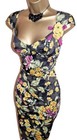 Karen Millen Size Uk 14 Exquisite Vintage Mocha Floral Pencil Dress Wedding