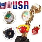 New Propane Refill Adapter With Valve And Gauge Fill 1lb Bottle From 5-40lb Tank