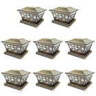 8 Black   Bronze 6 X 6 Solar Post Lights Outdoor Led Deck Cap Fence Lamp Vinyl