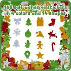 Glitter Foam Stickers Christmas Shapes 168 Pack  Self-adhesive Stickers For Kids