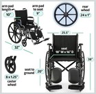 Medline Wheelchair With Swing-back  Desk-length Arms  Elevating Leg Rests 18   