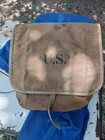 Vintage  U S Army  Ww 1 Canvas  Large Pouch Case   Aprox  14   X  14  