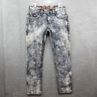 Rock Revival Rowan Alternative Straight Denim Jeans Mens 32 Embroidered Distress