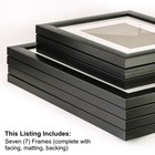 Craig Frames 7 Piece Black Gallery Wall Frame Set With Glass   White Matting