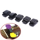 Gosono 10pcs Black Rubber Guitar Pick Holder Fix On Headstock For Guitar Bass   